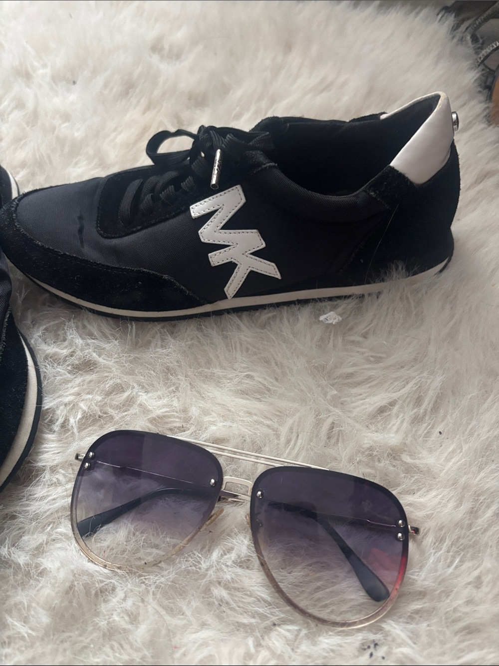 Michael Kors Black Women's Casual Lace-Up Sneakers - Unbranded